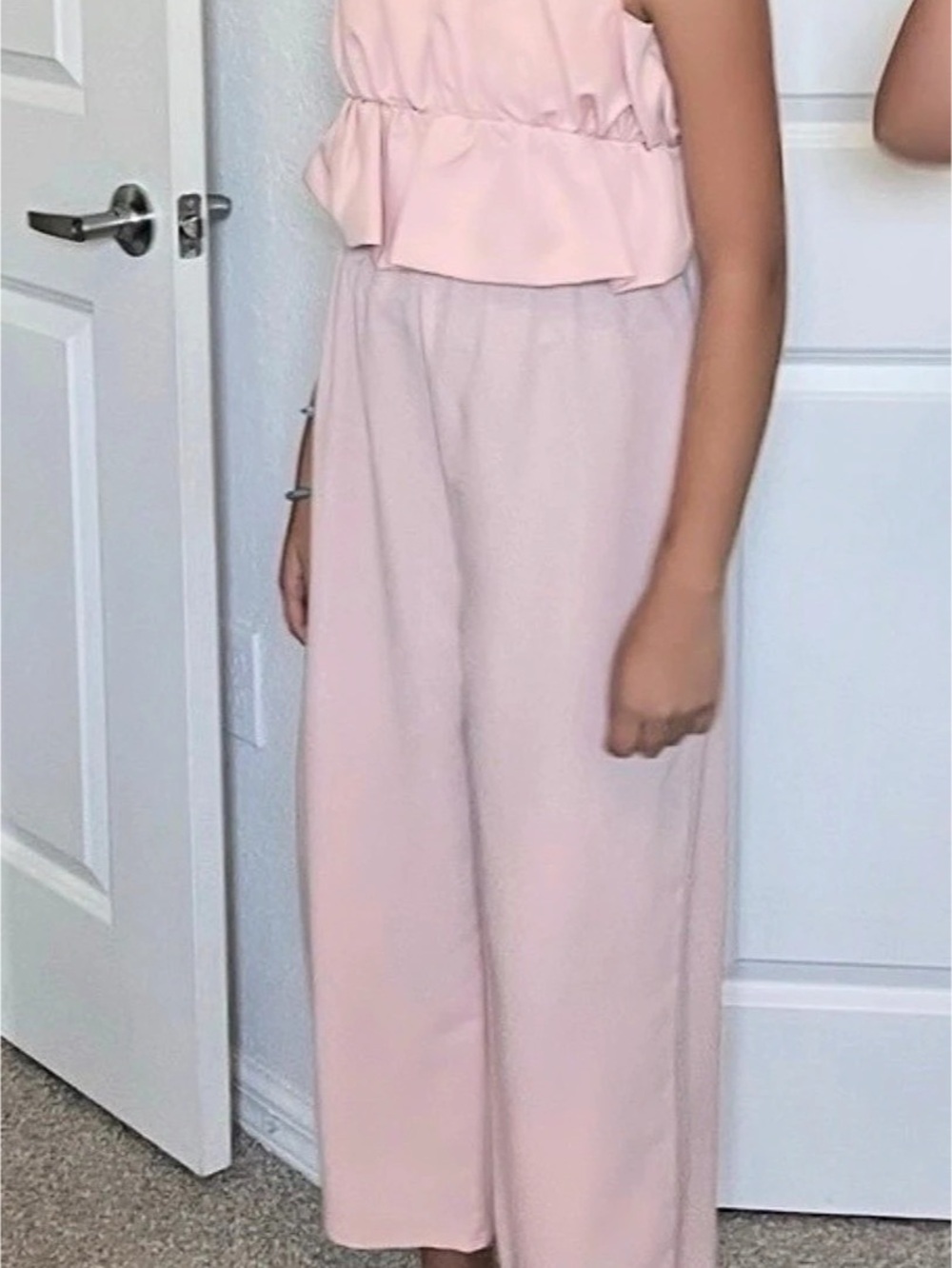 alison + kelly Pink Ruffle Jumpsuit Size 10 Like New